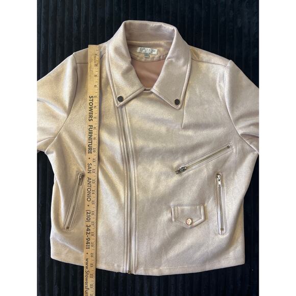 Solitaire by Ravi Khosla Women’s Metallic Pink Jacket Size Large Full Zip - Picture 4 of 6